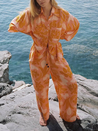 Holiday Unique Ethnic Print Loose Pants