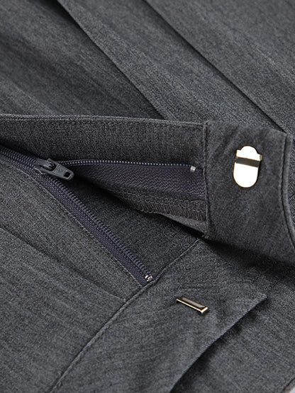 High-Waist Pleated Thin Pants