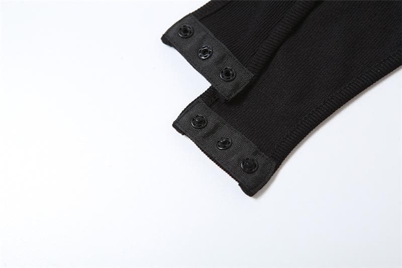 Mouwloze Rugloze Bodysuit Met Uitsnijdingen In Effen Kleur